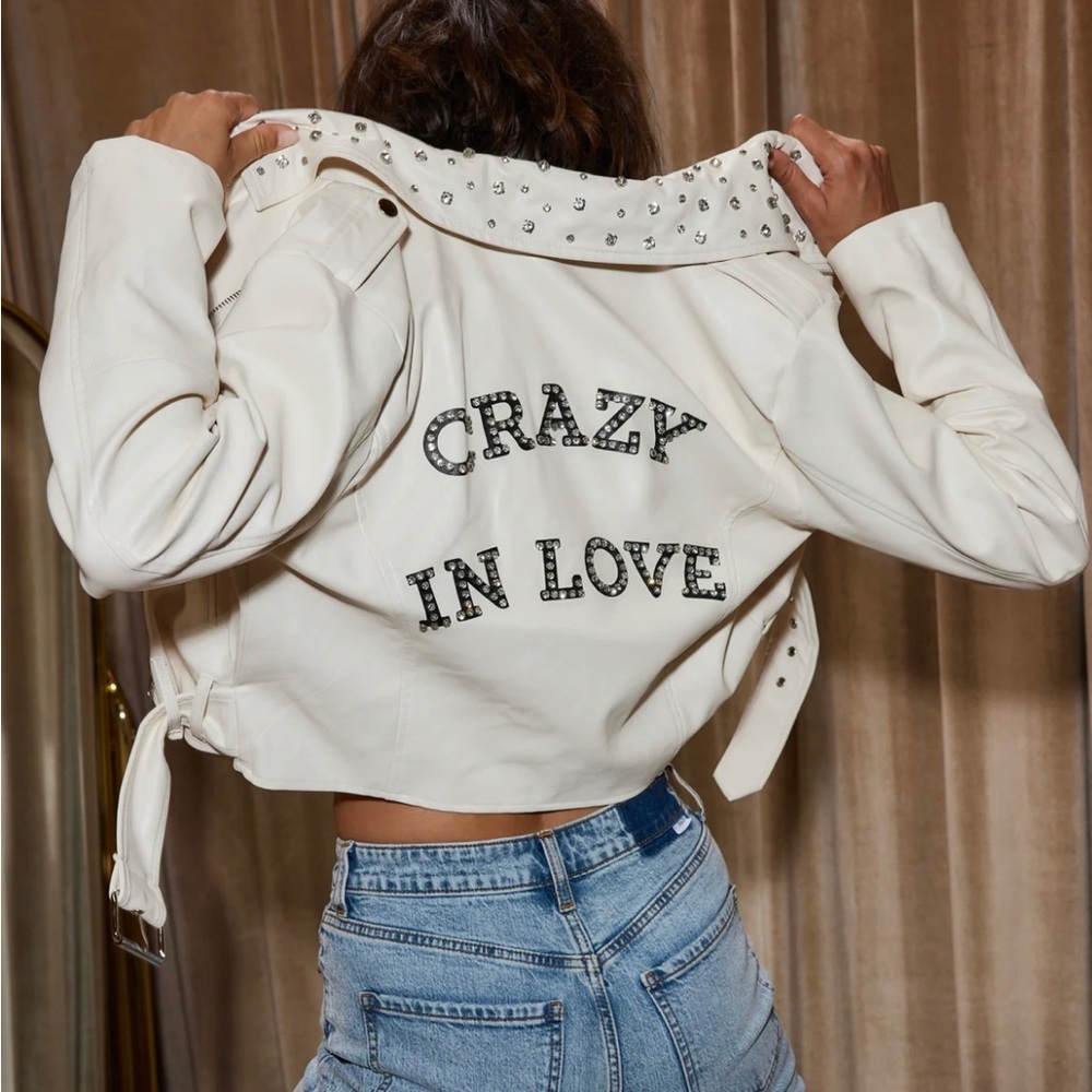 Crazy in Love Ivory Faux Leather Jacket